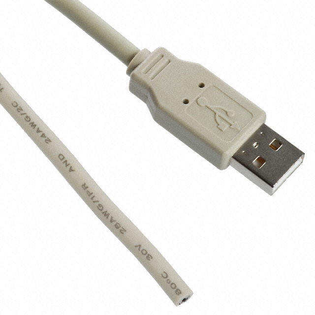 USB 1.1 (USB 1.0) Cable A Male to Cable (Round) 6.56' (2.00m) Shielded